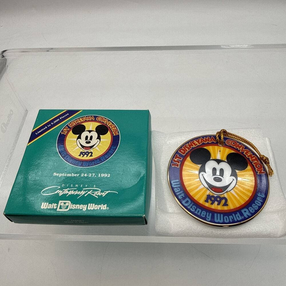 Disneyana Convention 1992 Disc Christmas Ornament w original box Ltd Ed of 5,000
